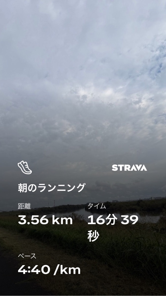 朝のランニング 3.56km