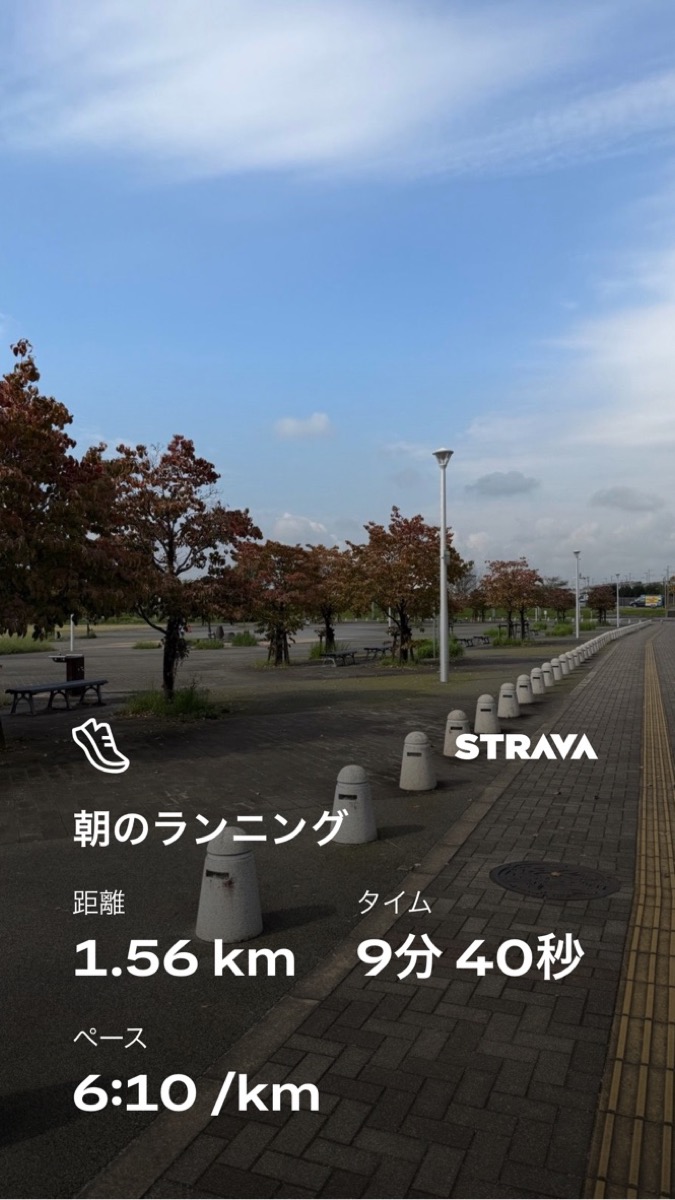 朝のランニング 1.56km