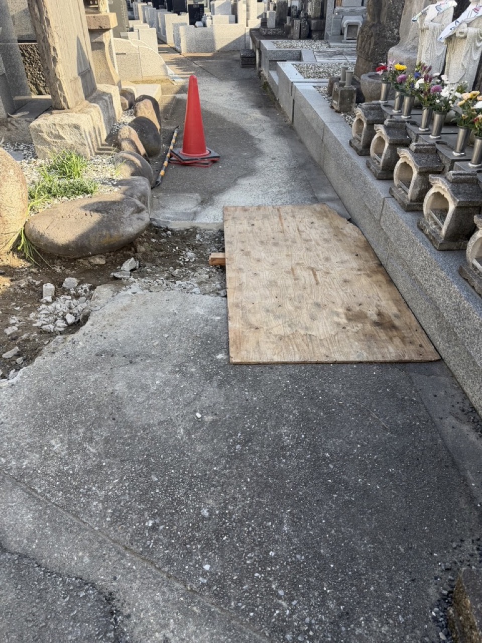 工事中の通路の様子（午前）